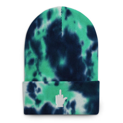 Middle Finger Embroidered Tie-dye beanie - kayzers