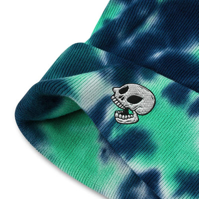 Skull Logo Embroidery Tie-dye Cotton Beanie - kayzers