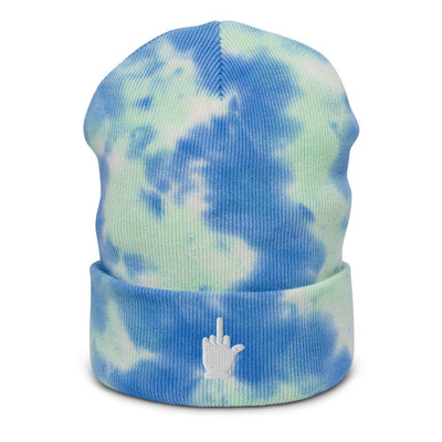Middle Finger Embroidered Tie-dye beanie - kayzers