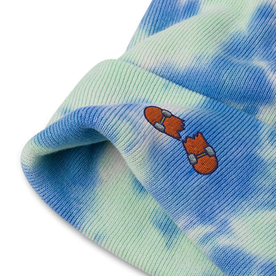Broken Skateboard Embroidered Tie-dye beanie - kayzers