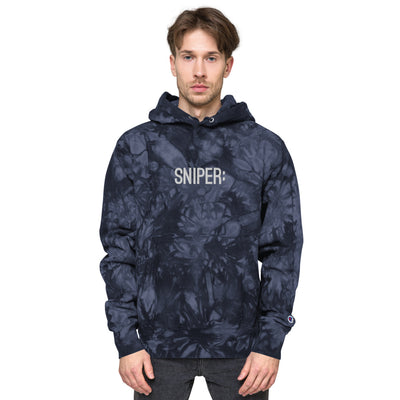 Sniper Embroidered Unisex Champion tie-dye gaming hoodie - kayzers