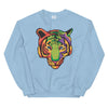Colored Tiger Face Unisex Sweatshirt - kayzers