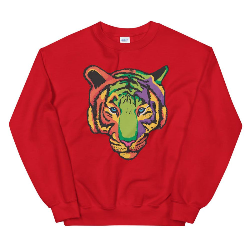 Colored Tiger Face Unisex Sweatshirt - kayzers