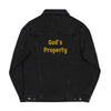 God's Property Gold Embroidered Unisex black denim jacket - kayzers