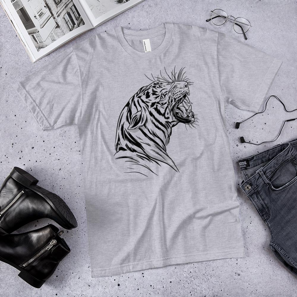 Roaring Tiger Unisex Fine Jersey Cotton T-Shirt - kayzers