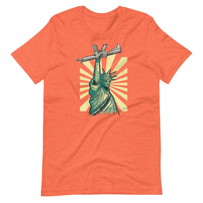 Statue of Liberty Holding The Gun Short-Sleeve Unisex Cotton T-Shirt - kayzers