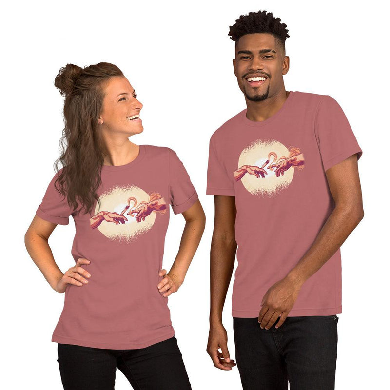 Funny Creation of Adam With A Joint Short-Sleeve Unisex Cotton Eco Friendly T-Shirt - kayzers
