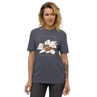 Bee Posing On Flower Unisex Recycled T-shirt, Bee Flower Eco Friendly T-shirt, Bee Flower Environment Friendly T-shirt - kayzers
