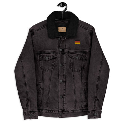 German Flag Embroidered Unisex denim sherpa jacket - kayzers