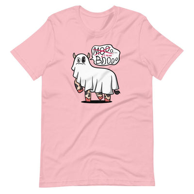 Moo means Boo Short-Sleeve Unisex T-Shirt, Ghost Cow T-shirt, Funny Halloween T-shirt - kayzers