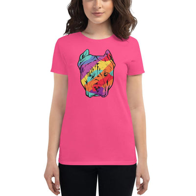 Colorful Pitbull Women's short sleeve cotton t-shirt - kayzers