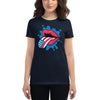 American Flag Tongue Print Women's short sleeve t-shirt - kayzers