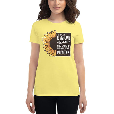 Sunflower Women's short sleeve cotton t-shirt, Dignity Saying Women's Top - kayzers